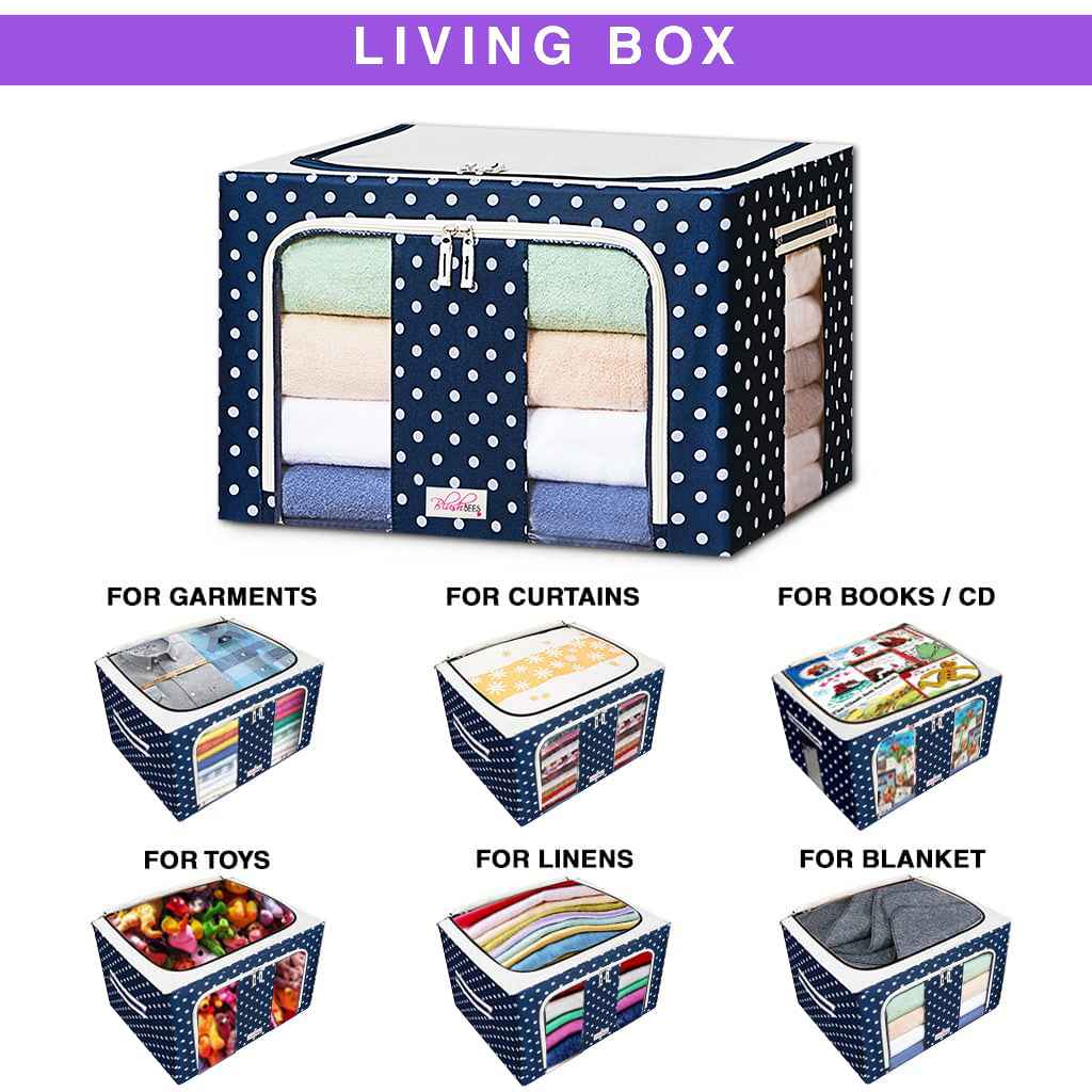 <tc>BlushBees® Cajas plegables de almacenamiento de tela Oxford para ropa/edredones/lino con soportes metálicos</tc>